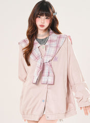 Plaid Baseball Jacket