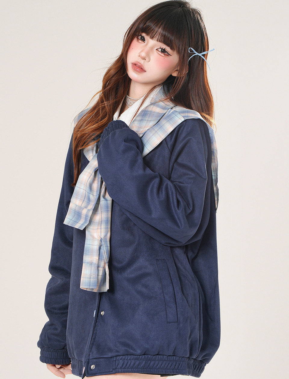 Plaid Baseball Jacket