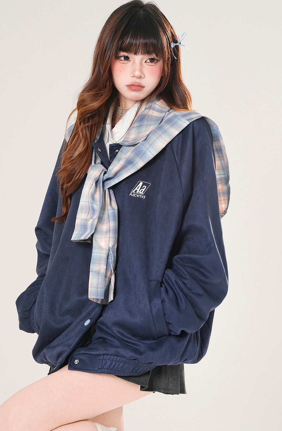 Plaid Baseball Jacket