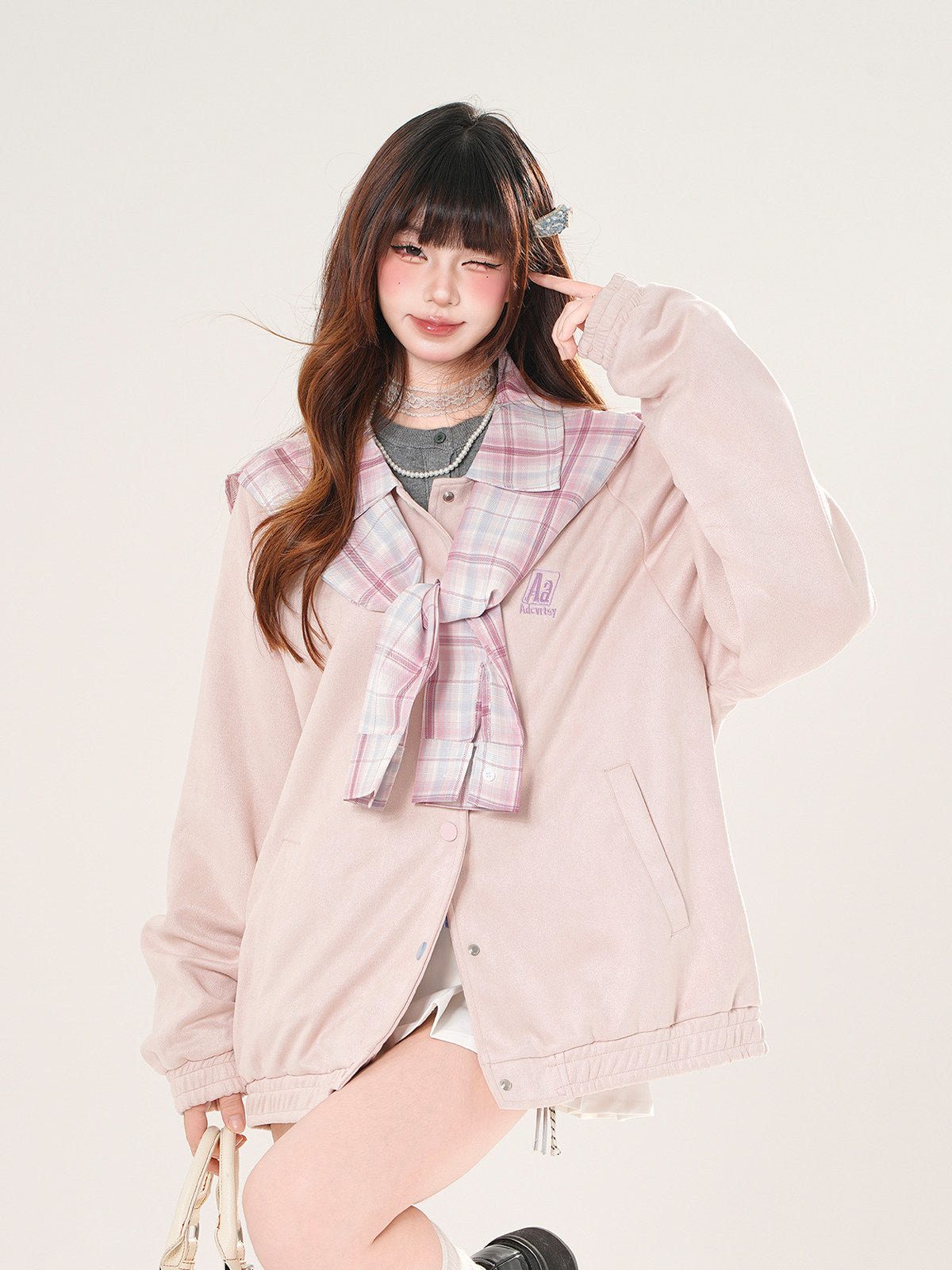 Plaid Baseball Jacket