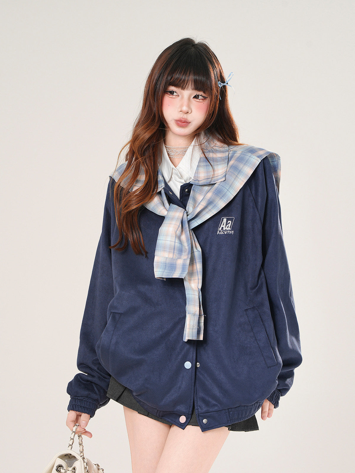 Plaid Baseball Jacket