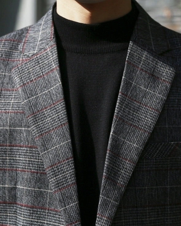 Plaid Casual Blazer Fashion Lightweight Suit Jacket