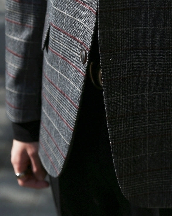 Plaid Casual Blazer Fashion Lightweight Suit Jacket