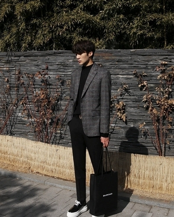 Plaid Casual Blazer Fashion Lightweight Suit Jacket