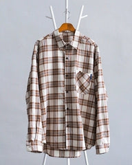 Plaid Casual Long Sleeve Shirt Korean Style Jacket