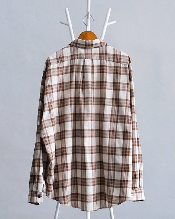 Plaid Casual Long Sleeve Shirt Korean Style Jacket