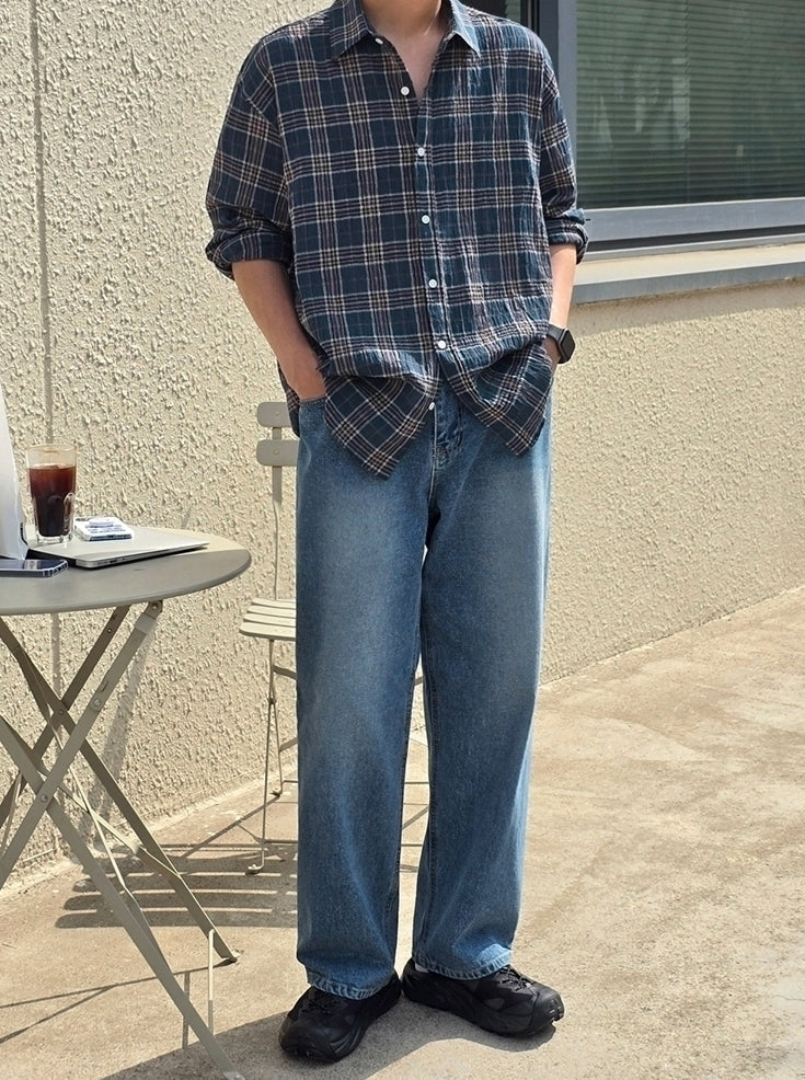 Plaid Casual Loose Fit Long Sleeve Shirt