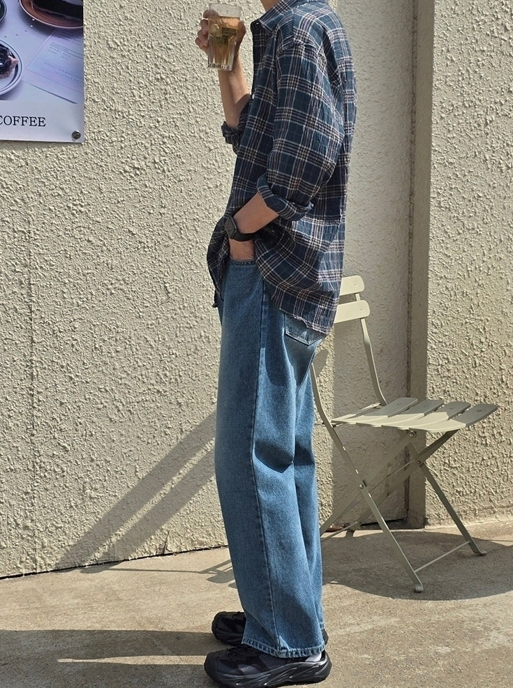 Plaid Casual Loose Fit Long Sleeve Shirt
