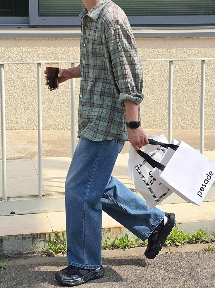 Plaid Casual Loose Fit Long Sleeve Shirt