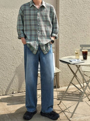 Plaid Casual Loose Fit Long Sleeve Shirt