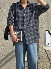 Plaid Casual Loose Fit Long Sleeve Shirt