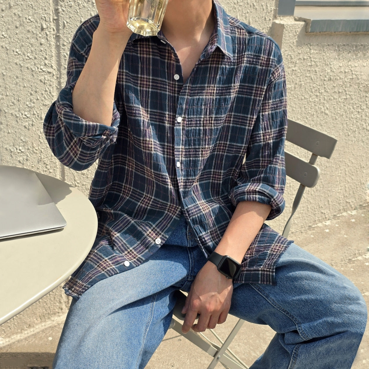 Plaid Casual Loose Fit Long Sleeve Shirt