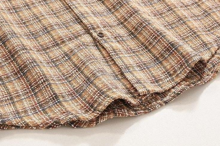 Plaid Casual Loose Fit Shirt Jacket