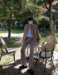 Plaid Casual Loose Fit Shirt Jacket