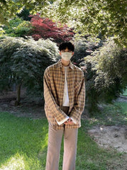 Plaid Casual Loose Fit Shirt Jacket