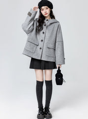 Plaid Hooded Thickened Winter Coat
