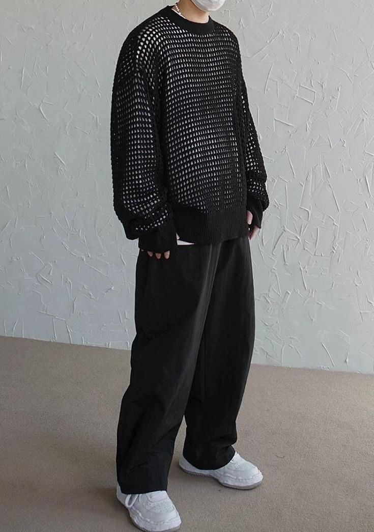 Plaid Knit Pullover Sweater