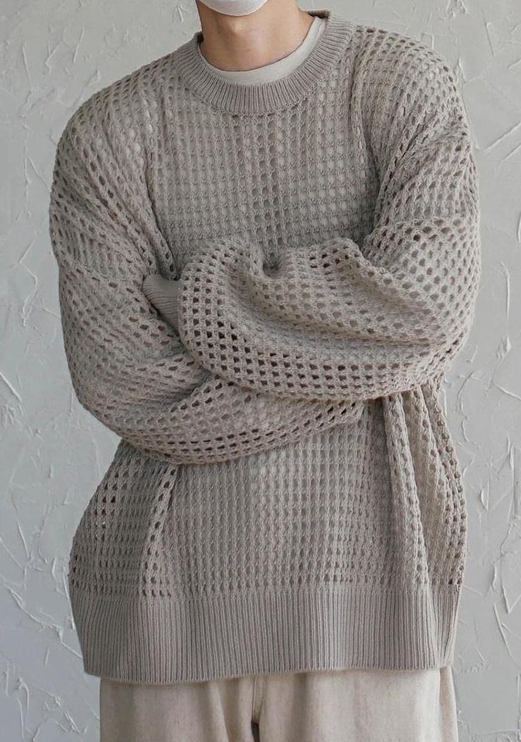 Plaid Knit Pullover Sweater