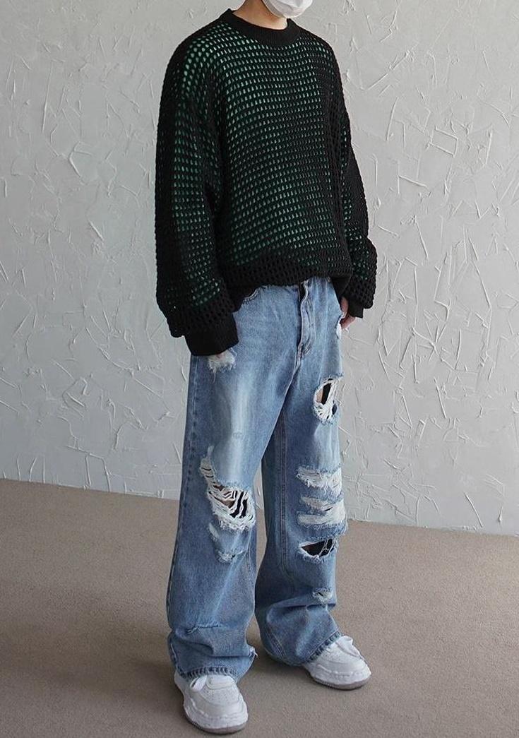 Plaid Knit Pullover Sweater