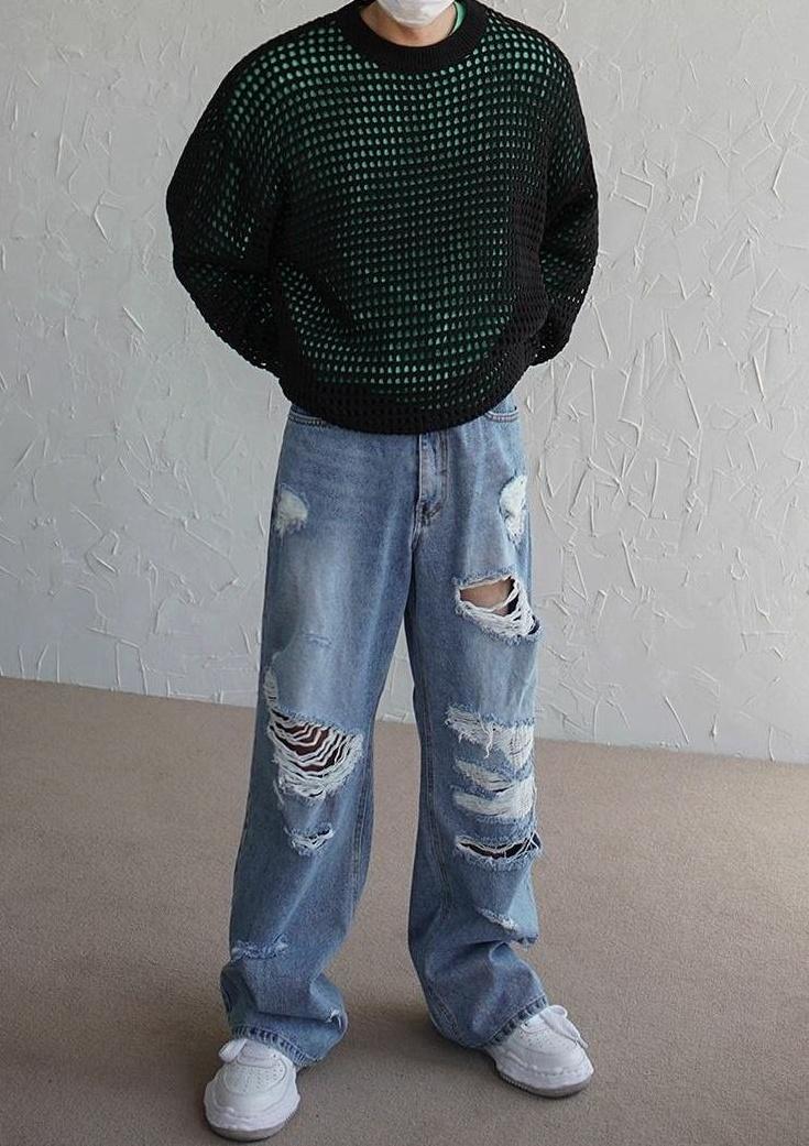 Plaid Knit Pullover Sweater