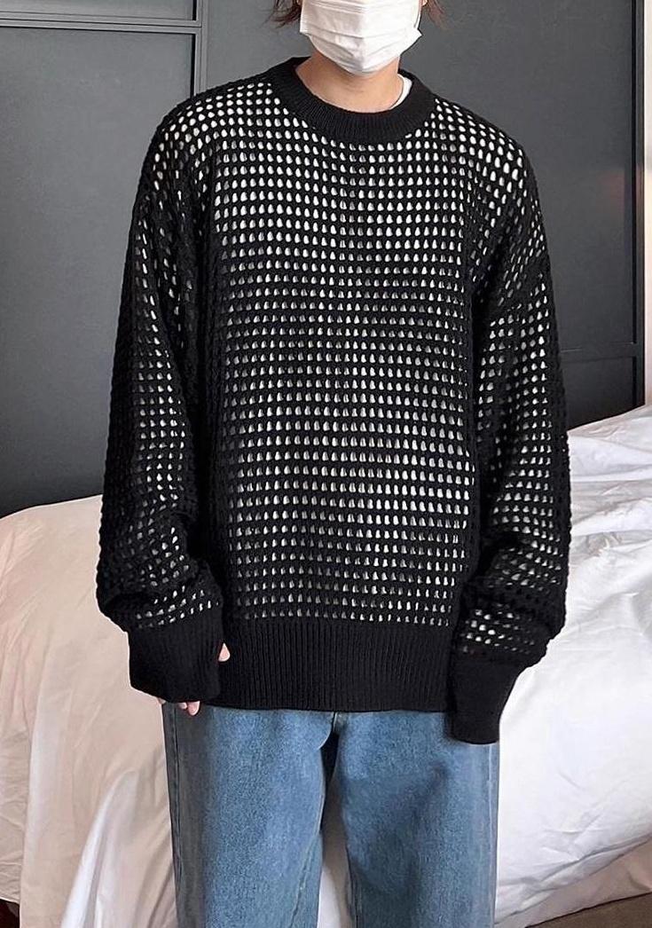 Plaid Knit Pullover Sweater