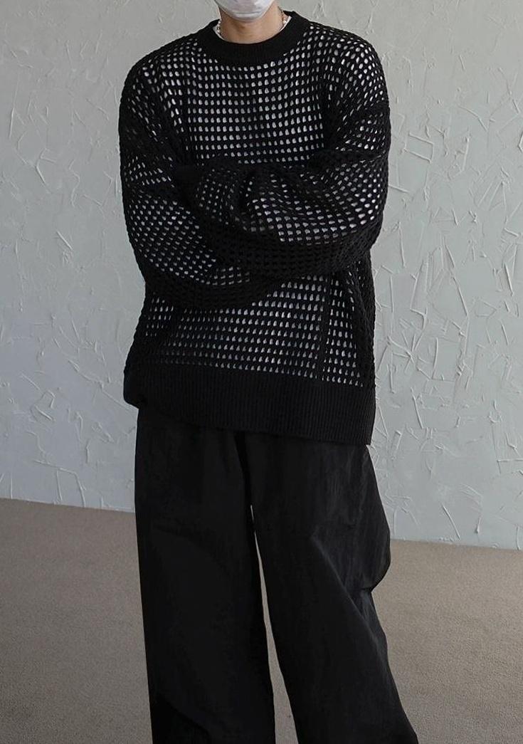 Plaid Knit Pullover Sweater