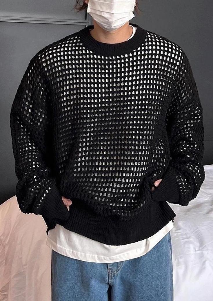 Plaid Knit Pullover Sweater