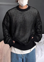 Plaid Knit Pullover Sweater