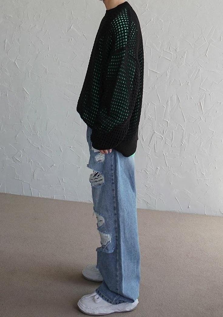 Plaid Knit Pullover Sweater