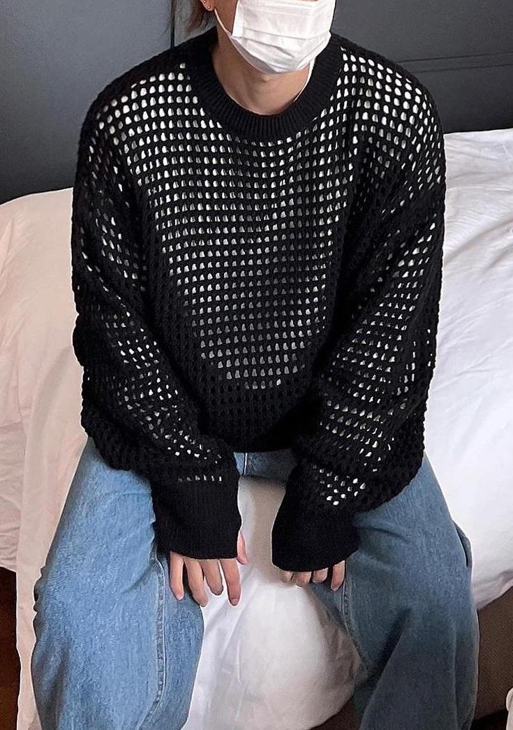 Plaid Knit Pullover Sweater