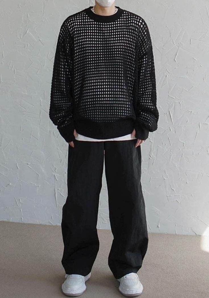 Plaid Knit Pullover Sweater