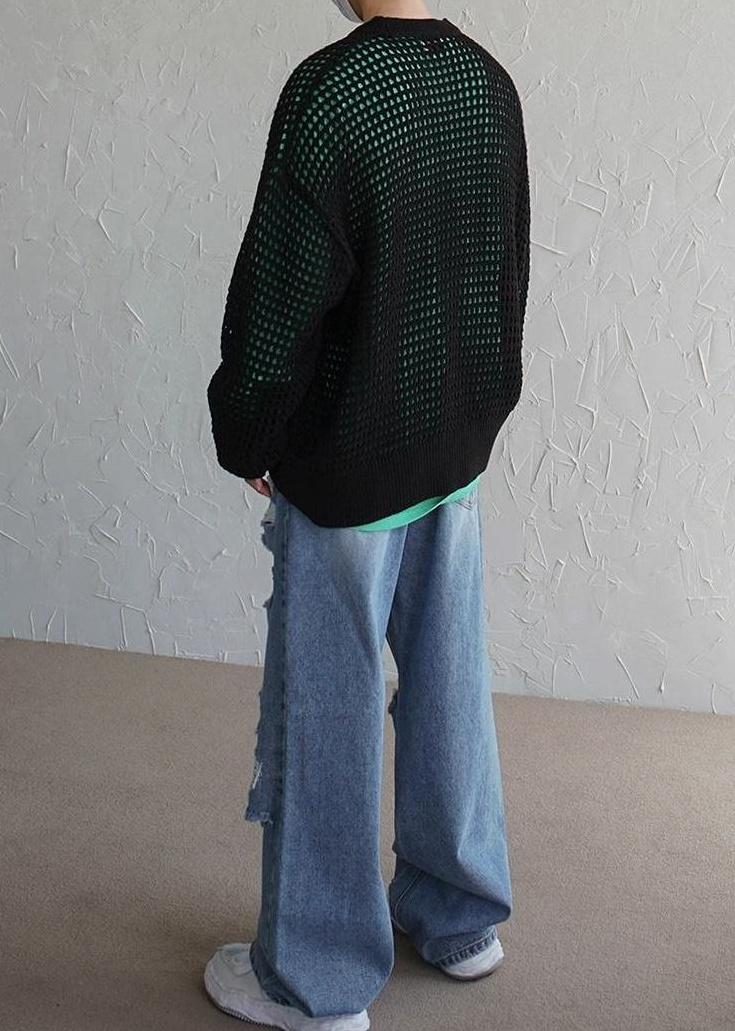 Plaid Knit Pullover Sweater