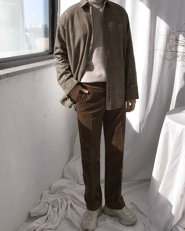 Plaid Long Sleeve Casual Vintage Shirt Jacket