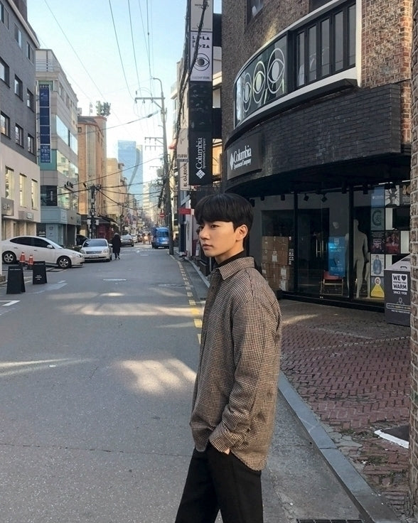 Plaid Long Sleeve Casual Vintage Shirt Jacket