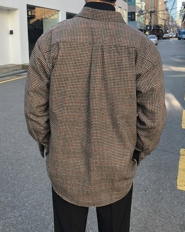Plaid Long Sleeve Casual Vintage Shirt Jacket