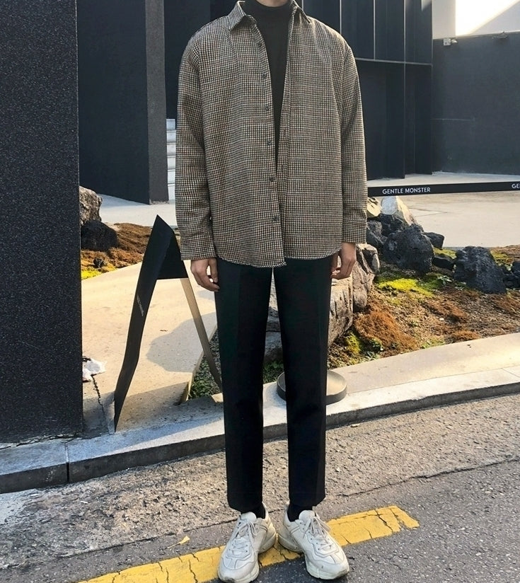 Plaid Long Sleeve Casual Vintage Shirt Jacket