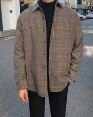 Plaid Long Sleeve Casual Vintage Shirt Jacket