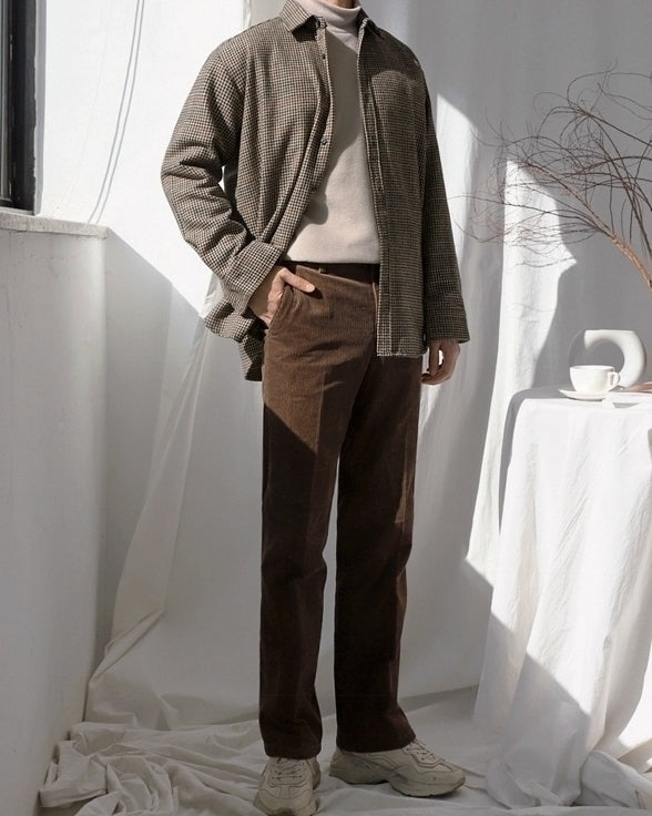 Plaid Long Sleeve Casual Vintage Shirt Jacket