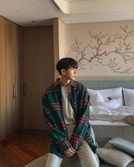 Plaid Long Sleeve Casual Warm Shirt Jacket