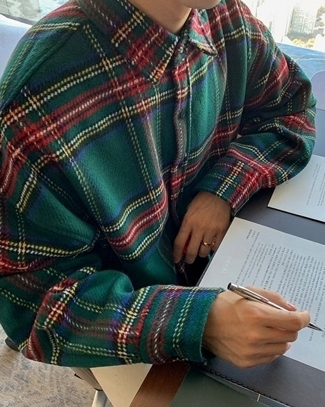 Plaid Long Sleeve Casual Warm Shirt Jacket