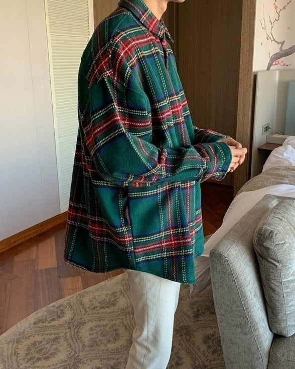 Plaid Long Sleeve Casual Warm Shirt Jacket