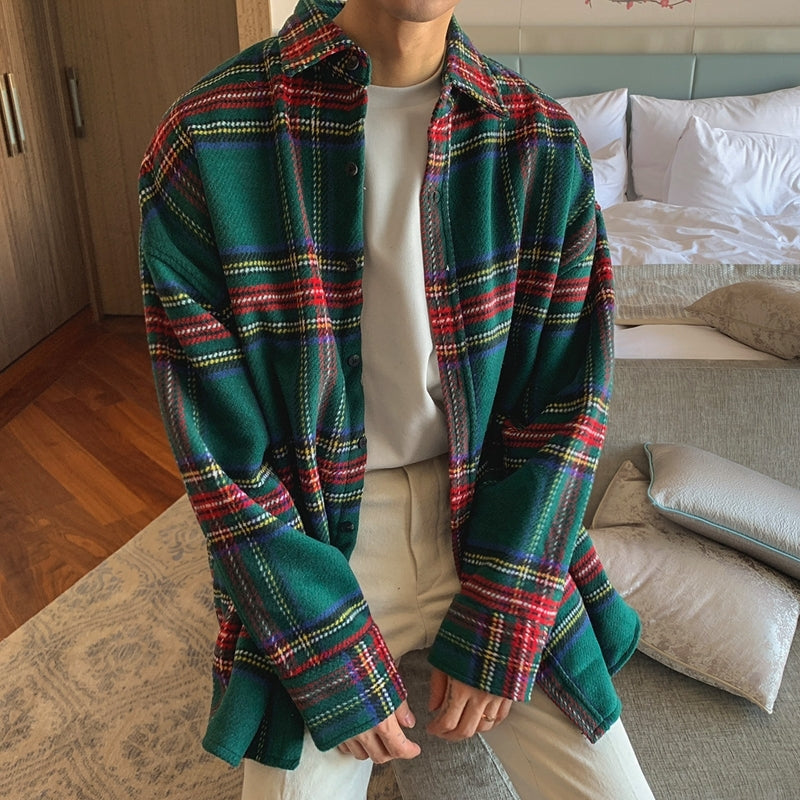 Plaid Long Sleeve Casual Warm Shirt Jacket