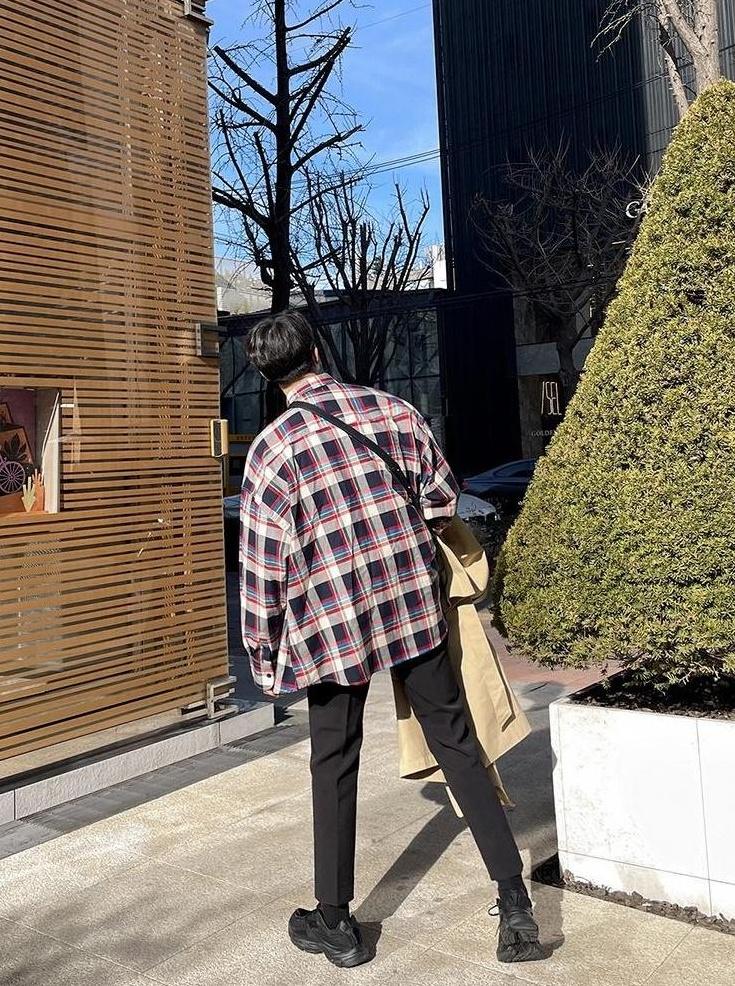 Plaid Loose Casual Shirt Jacket
