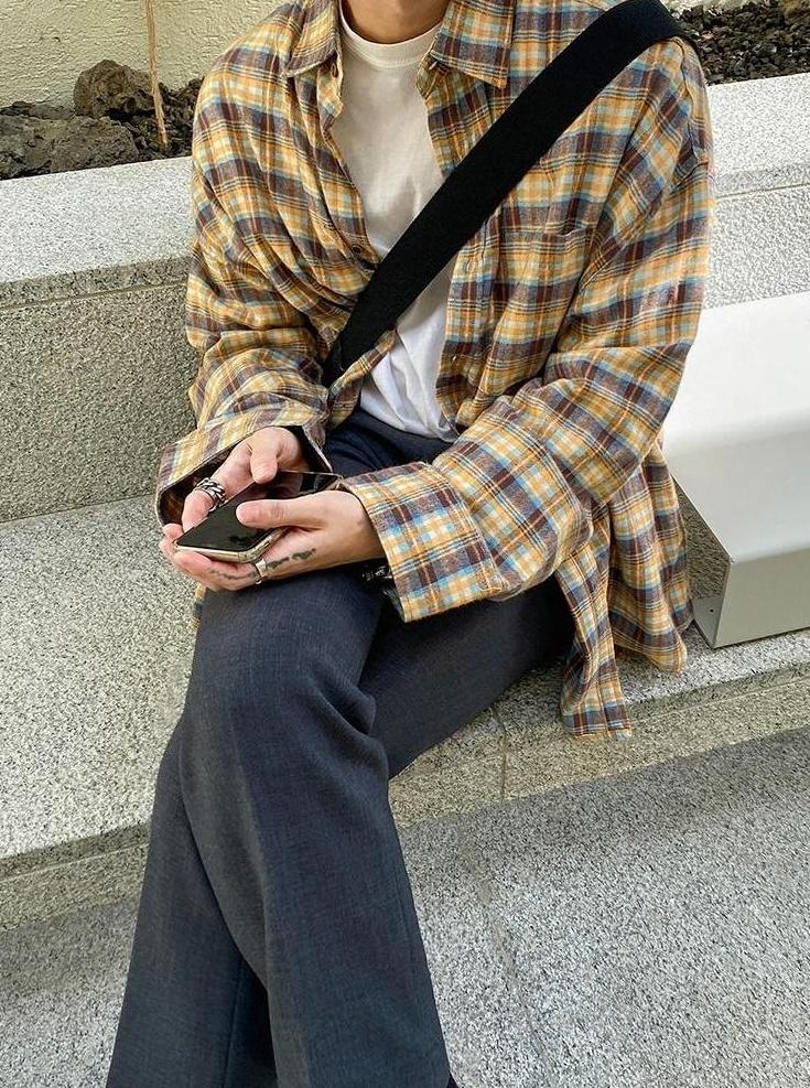 Plaid Loose Fit Casual Shirt