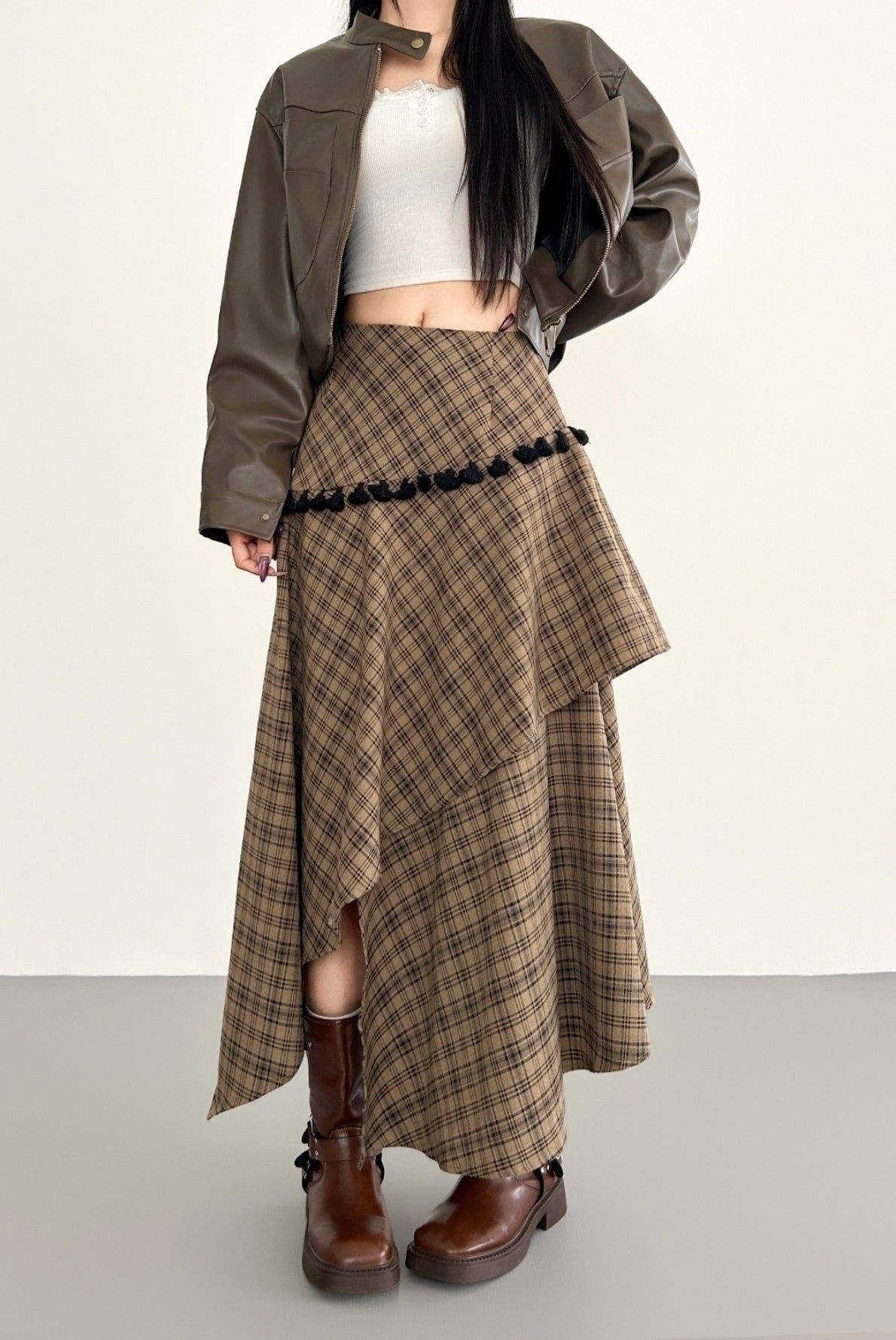 Plaid Midi A Line Vintage Skirt