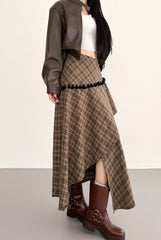 Plaid Midi A Line Vintage Skirt