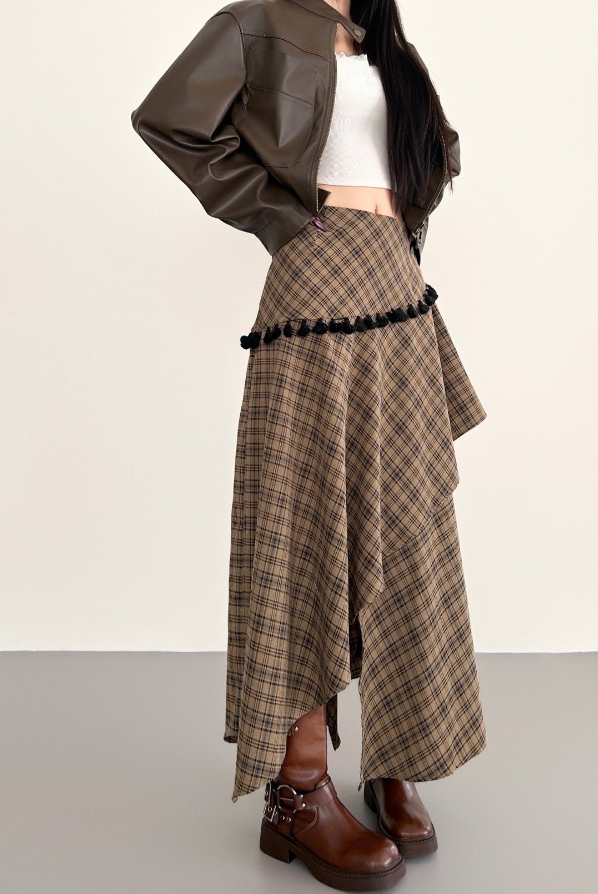 Plaid Midi A Line Vintage Skirt