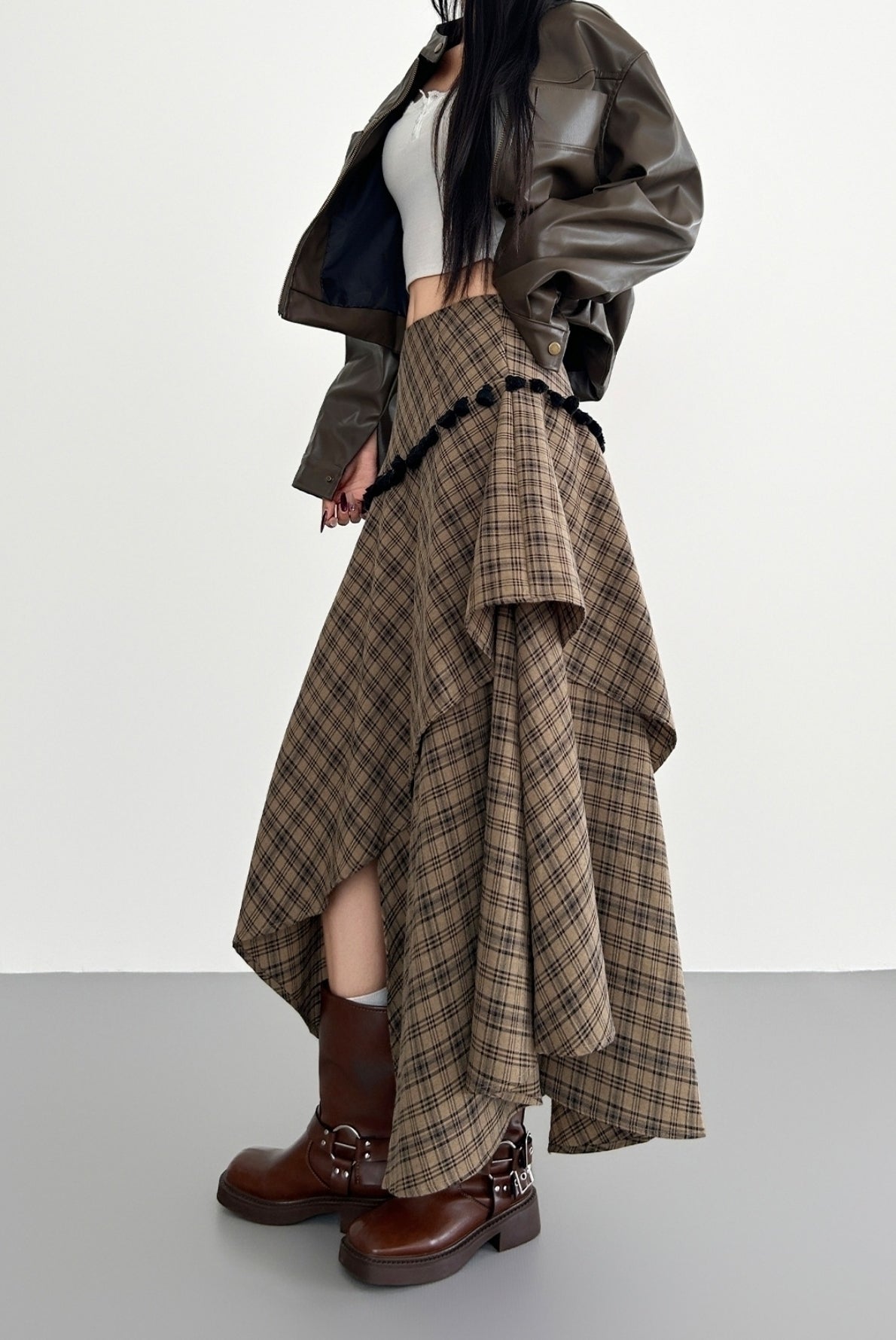 Plaid Midi A Line Vintage Skirt
