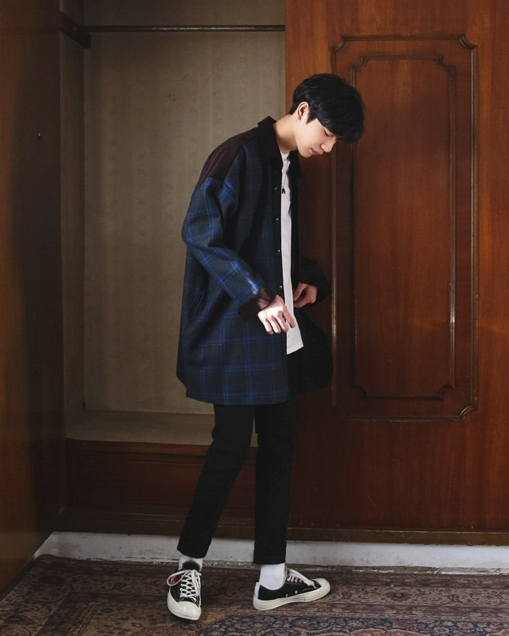 Plaid Patchwork Casual Jacket