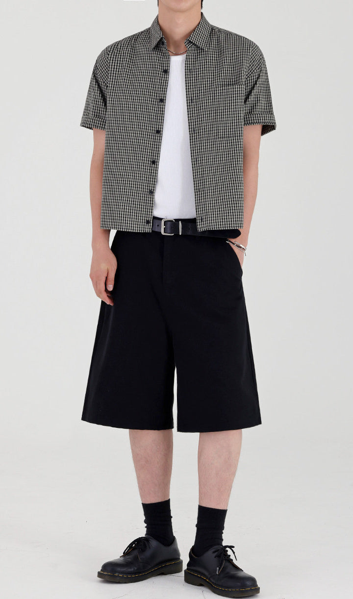 Elegant Plaid Short Sleeve Shirt
